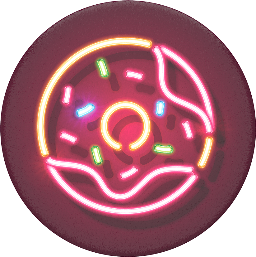Neon Donut, Popsockets - Donut Popsockets Clipart (1000x1000), Png Download
