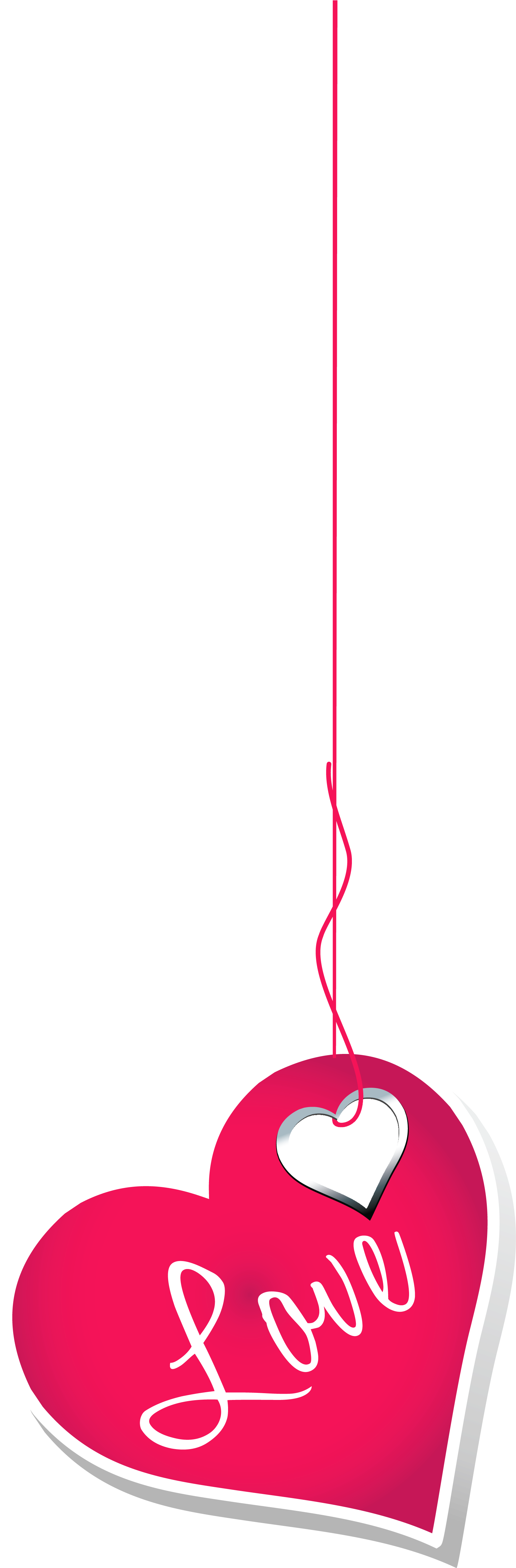 Love Heart Png Transparent Image - Love Clipart Hanging (1864x5190), Png Download
