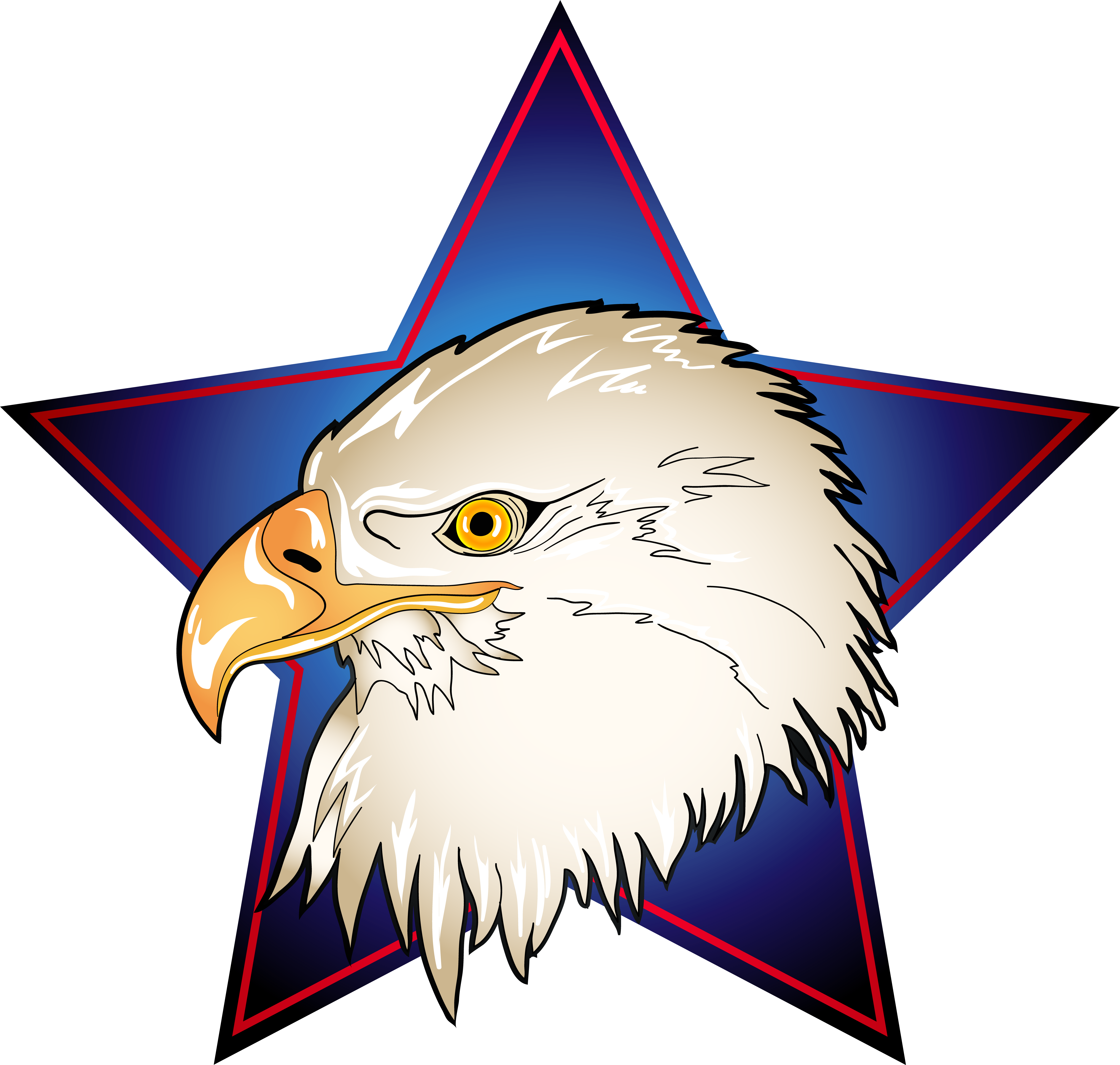 Free Png Download Eagle Head In Blue Star Transparent - Eagle Head Clipart Png (850x809), Png Download