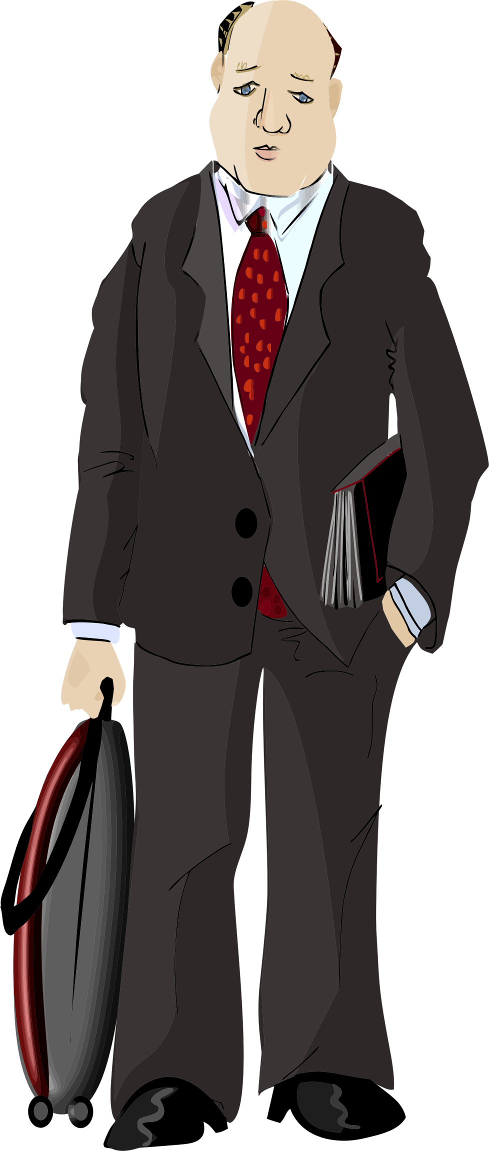 This Free Icons Png Design Of Traveling Businessman Clipart (978x2302), Png Download