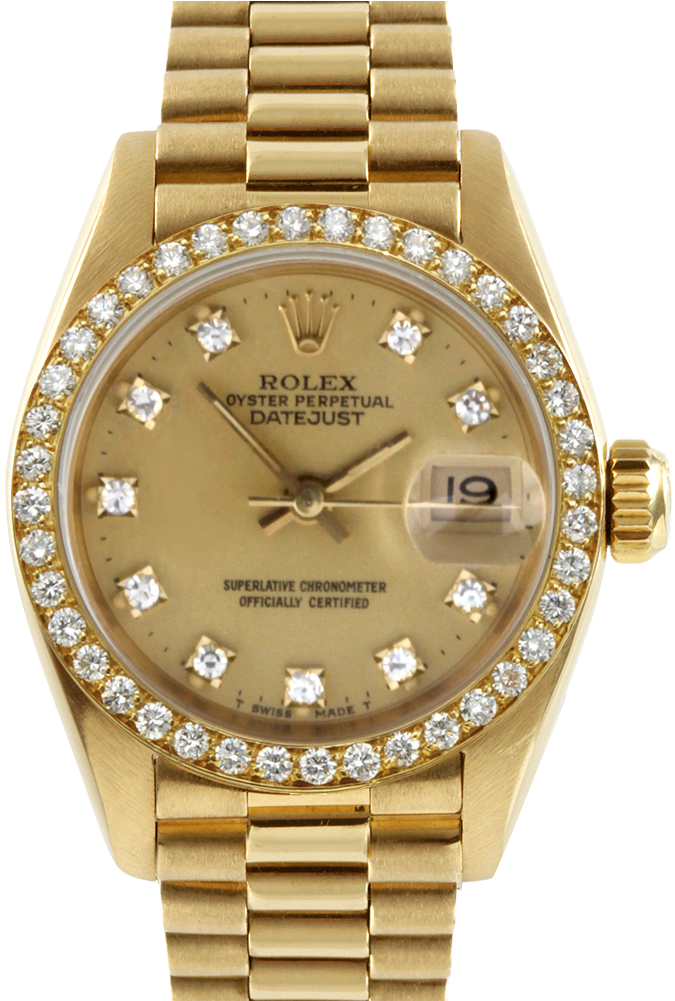 Rolex Watch Png Image - Rolex Women Gold Watch Clipart (1000x1000), Png Download