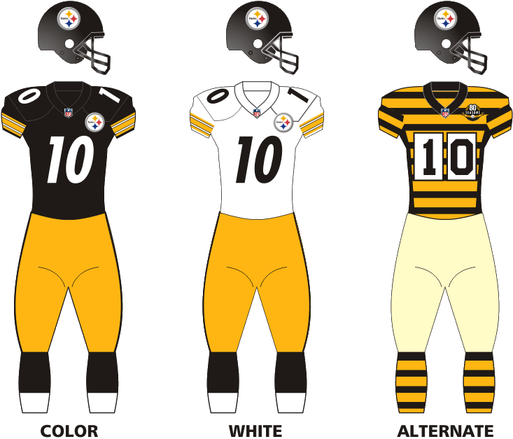 Pittsb Steelers Uniforms12 - Green Bay Packers Clipart (1100x656), Png Download