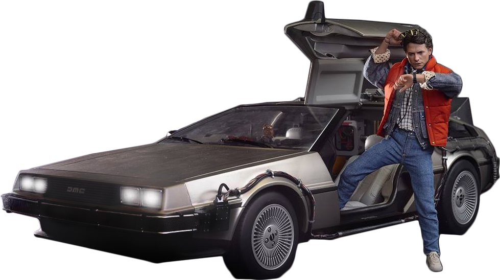 Free Png Download Delorean Marty Back To The Future - Back To The Future Transparent Clipart (850x476), Png Download