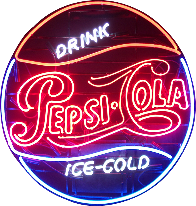 Soft Drink Neon Signs Pepsi Cola Classic Sign - Pepsi Neon Sign Clipart (682x716), Png Download