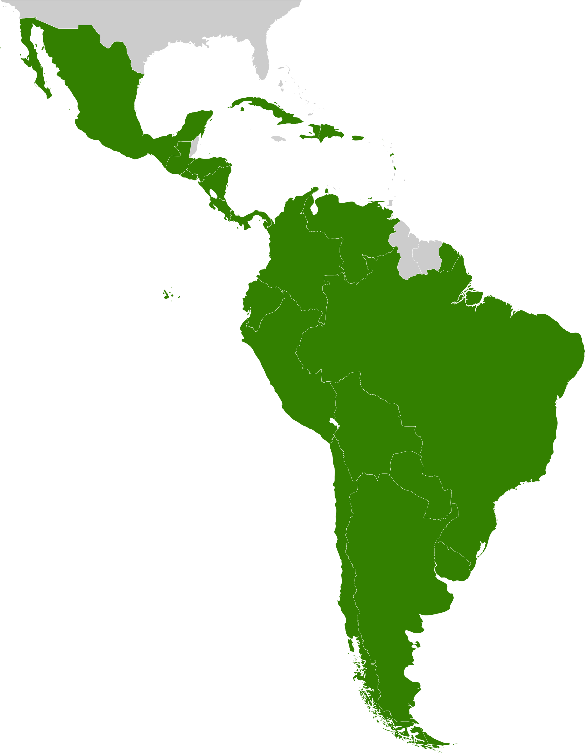 2000 X 2500 11 - Latin America Map Png Clipart (2000x2500), Png Download