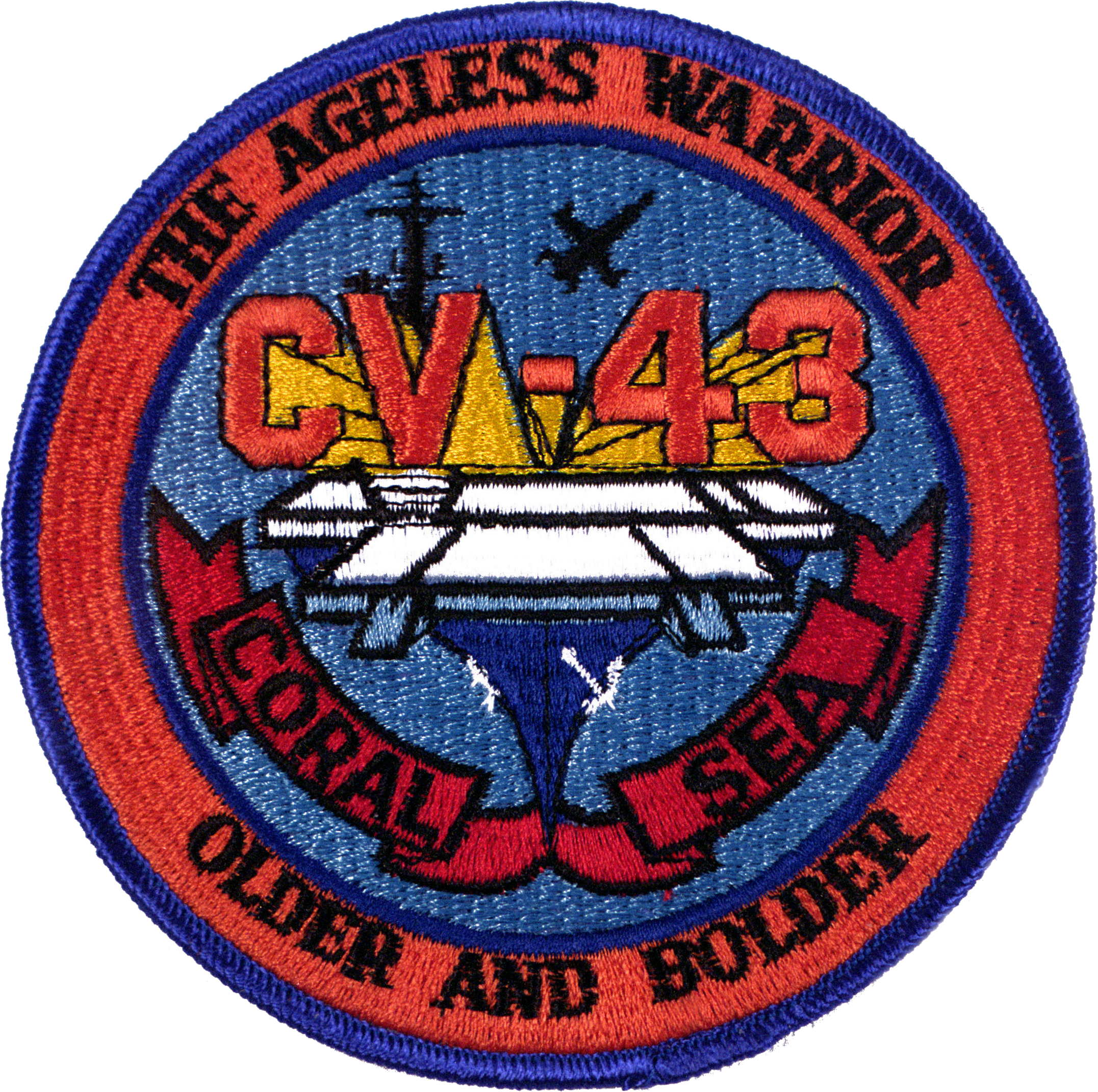 Uss Coral Sea Insignia 1987 - Uss Coral Sea Cv 43 Badge Clipart (2153x2142), Png Download