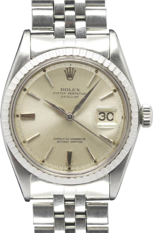 Rolex 1603 Datejust Alpha Hands Silver Dial Horare - Analog Watch Clipart (800x800), Png Download