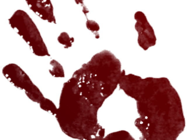 Handprint Clipart Blood - Bloody Handprint Png Transparent Png - Large