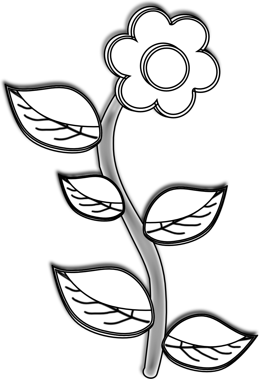 Image Library Stock Panda Free Images - Plant Clip Art Black And White - Png Download (999x1456), Png Download