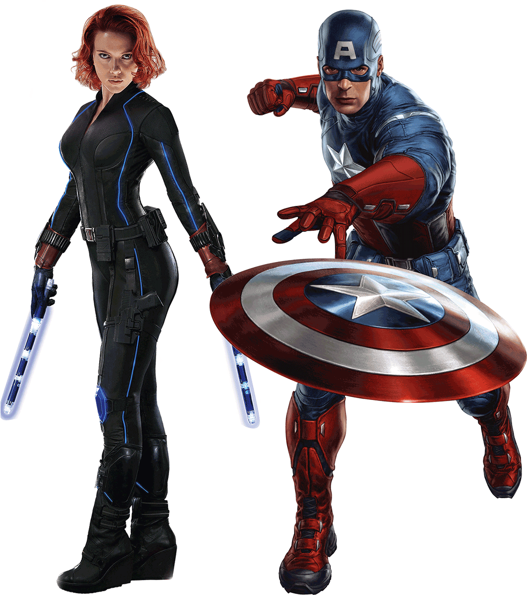 Black Widow Captain America - Marvel Avengers Captain America Clipart (1134x1200), Png Download