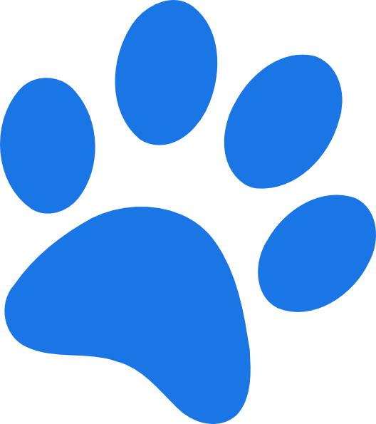 Small - Blue Paws Png Clipart (528x595), Png Download
