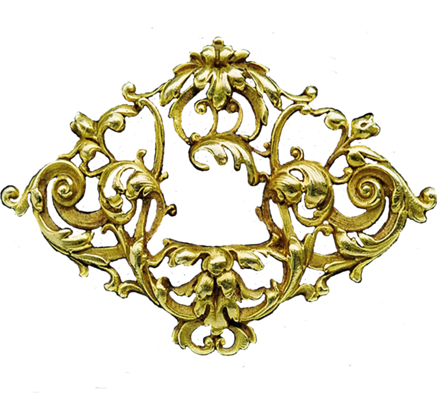 Gold Filigree Png - Art Deco Gold Png Clipart (894x894), Png Download