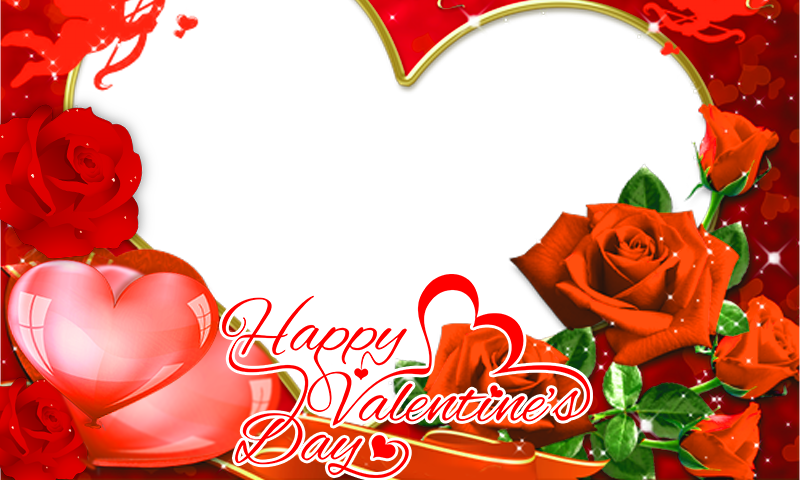 Valentines Day Frame Png Picture - Valentines Day Photo Frame Clipart (800x480), Png Download