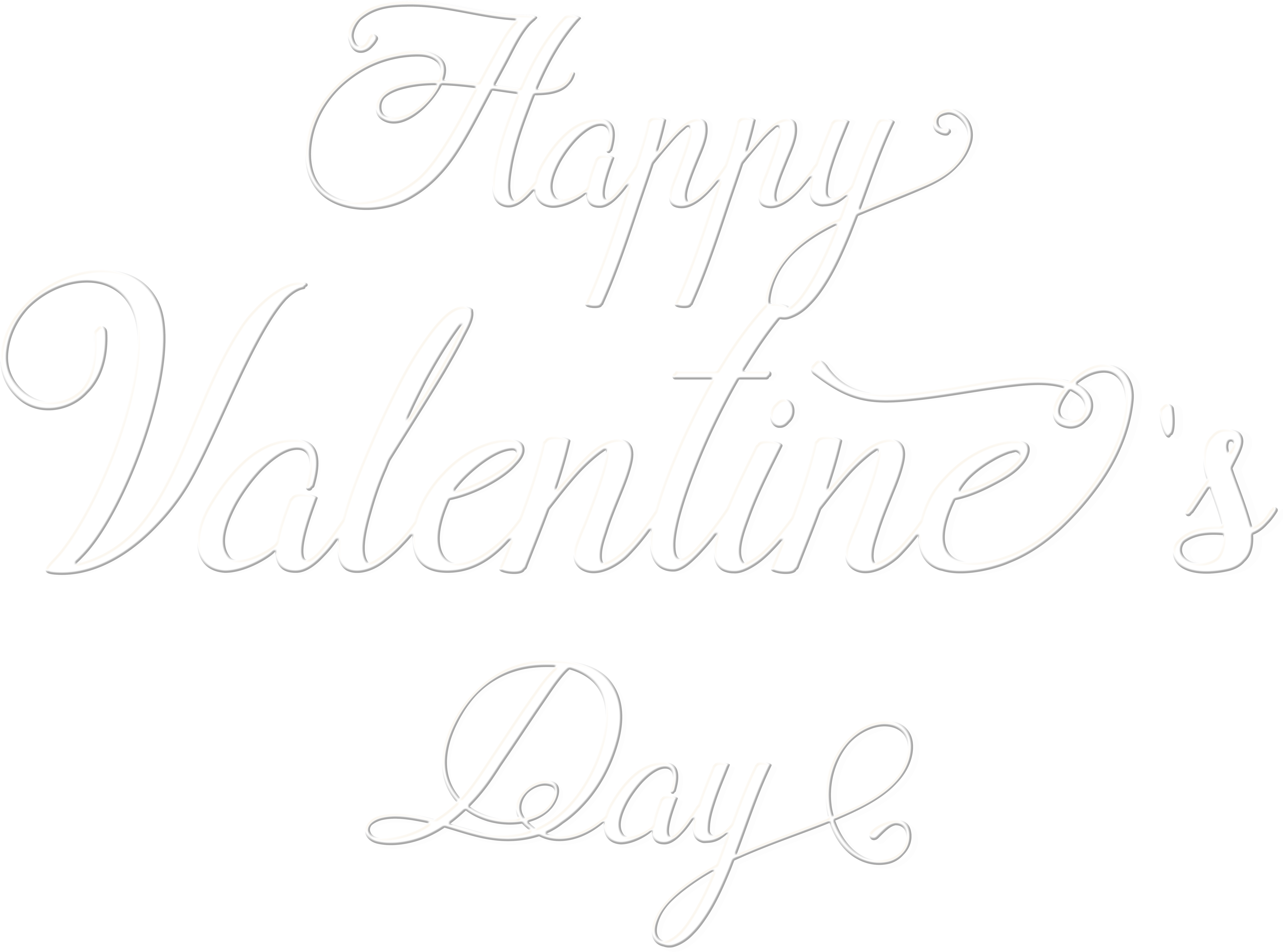 Happy Valentine's Day Text Transparent Png Image - Valentines Day Png Transparent White Clipart (8000x5947), Png Download