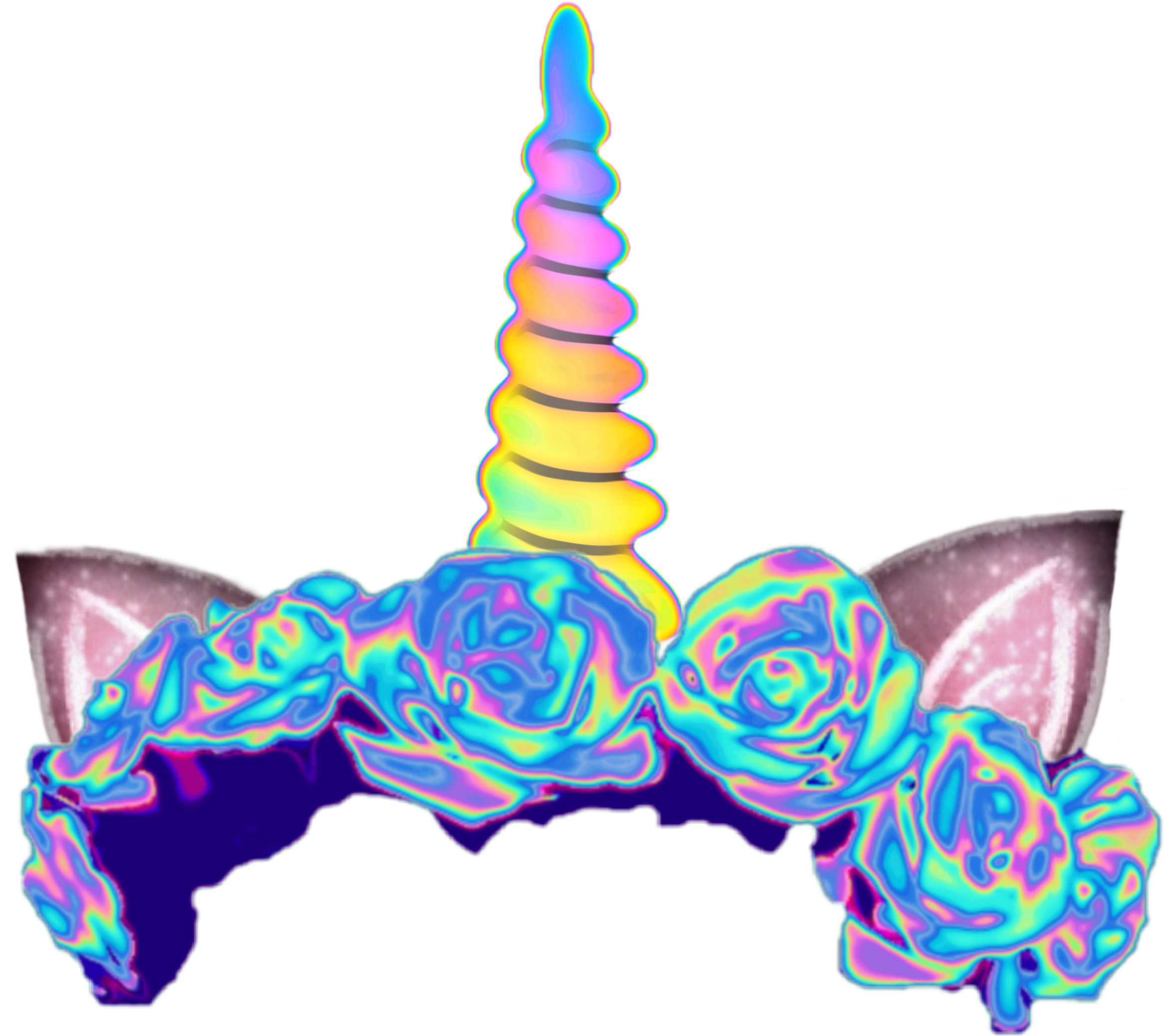 Sticker Unicorn Flowercrown Ears Horn Png Transparent - Picsart Adesivi Tumblr Png Clipart (3464x3464), Png Download