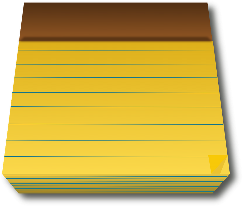 Legal Pad, Yellow, Paper, Blank, Office, Business, - Pad Of Paper Clip Art - Png Download (640x544), Png Download