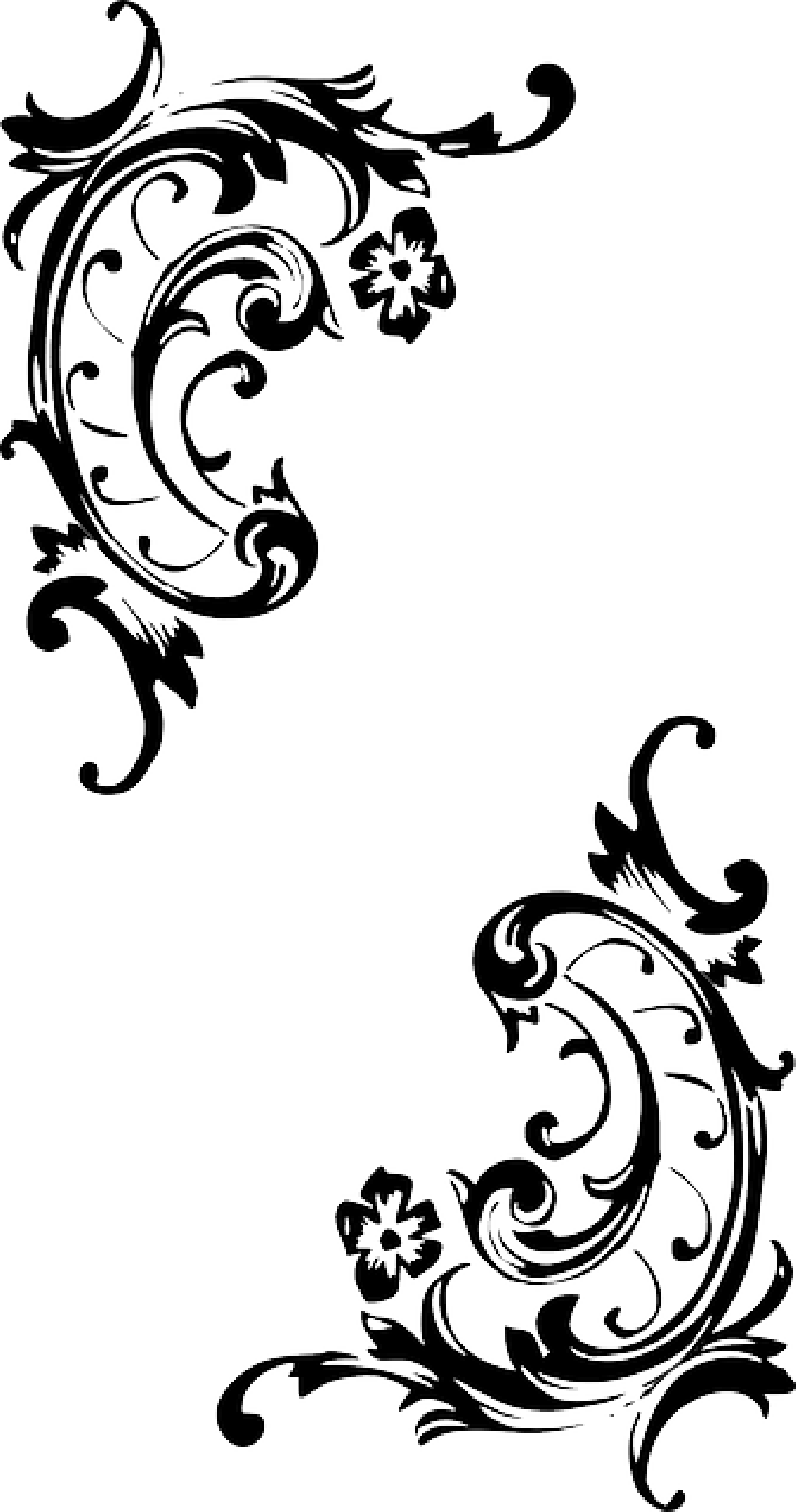 Scroll Clip Art Filigree Free For Download On Rpelm - Simple Baroque Art Design - Png Download (800x1519), Png Download