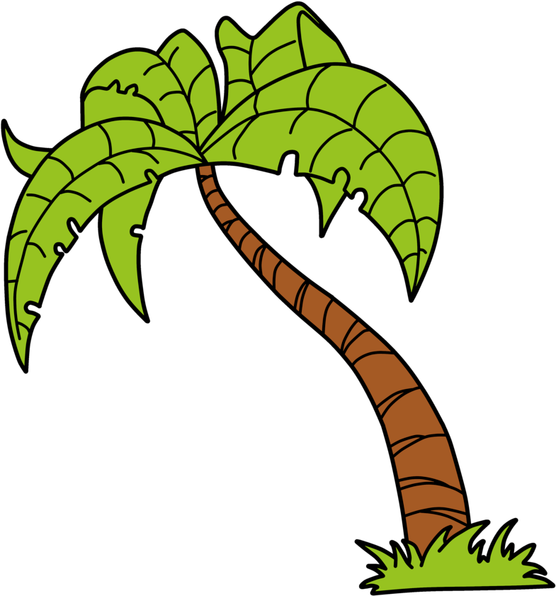 Green Palm Tree Vector - Vector Cartoon Palm Tree Png Clipart (885x902), Png Download