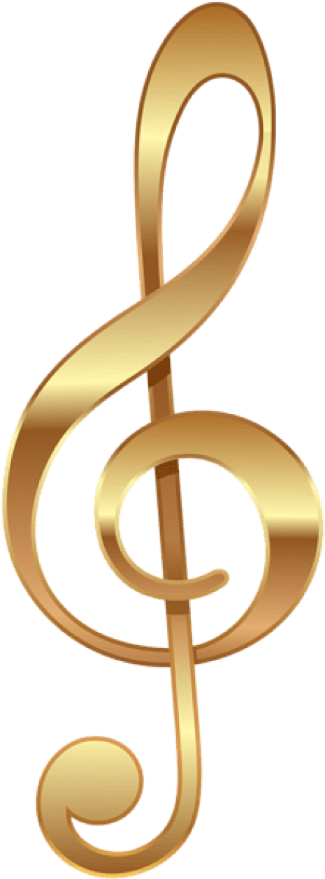 Free Png Download Gold Treble Clef Png Images Background - Gold Treble Clef Png Clipart (480x1264), Png Download