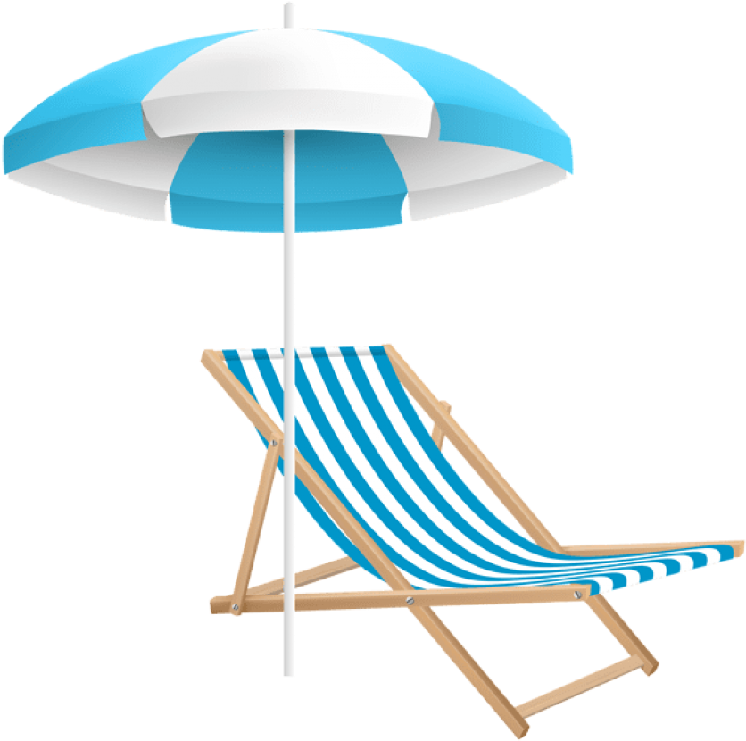 Cool Clipart Pool - Beach Chair And Umbrella Clipart - Png Download (600x596), Png Download