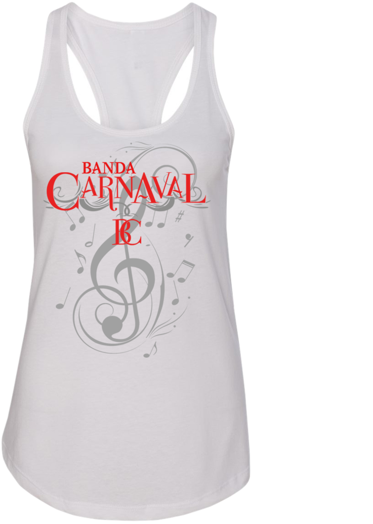 Banda Carnaval Playera Tank-top Blanca - Music Notes Clipart (755x1061), Png Download