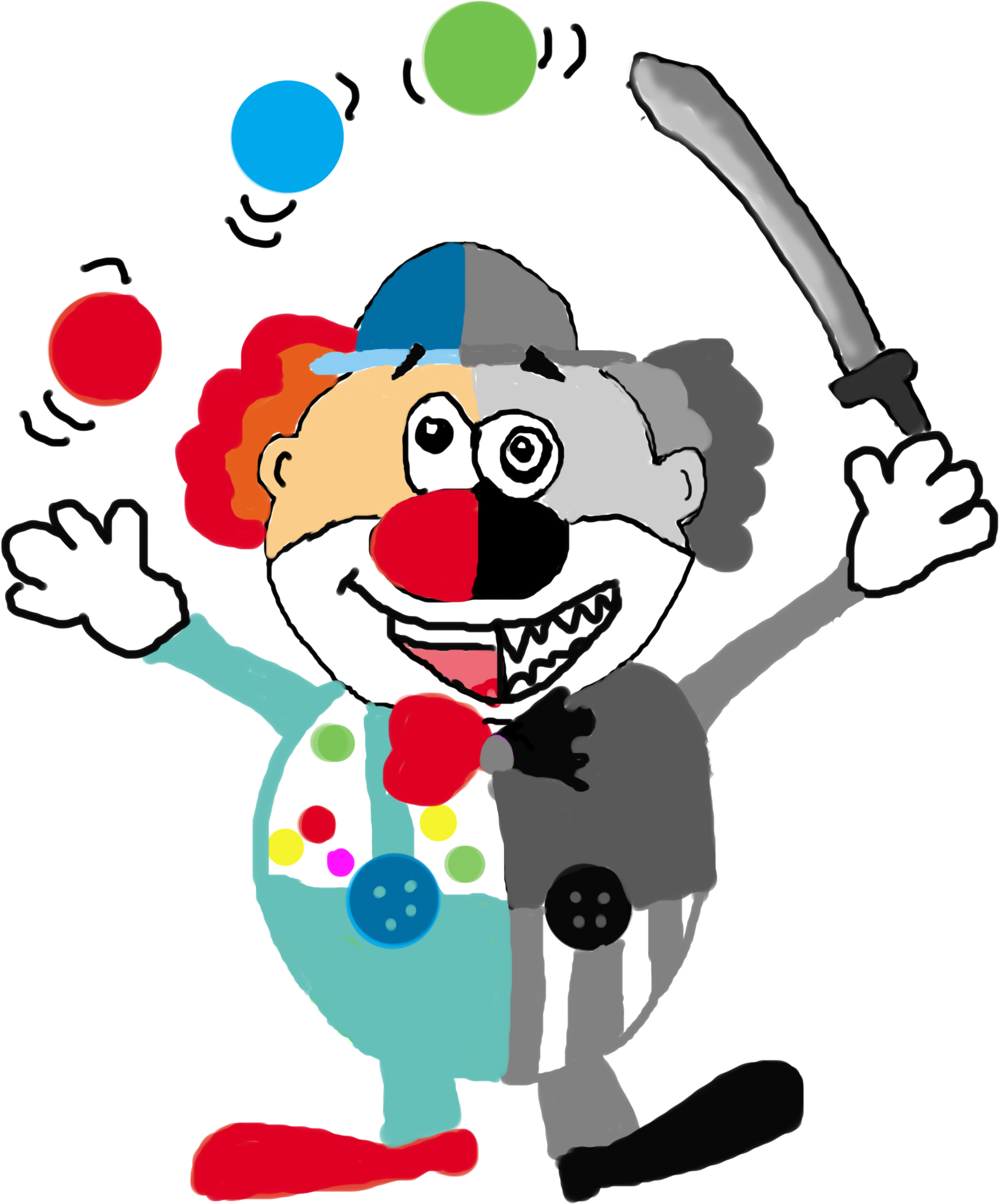 Clown - Cartoon Clipart (2448x3264), Png Download