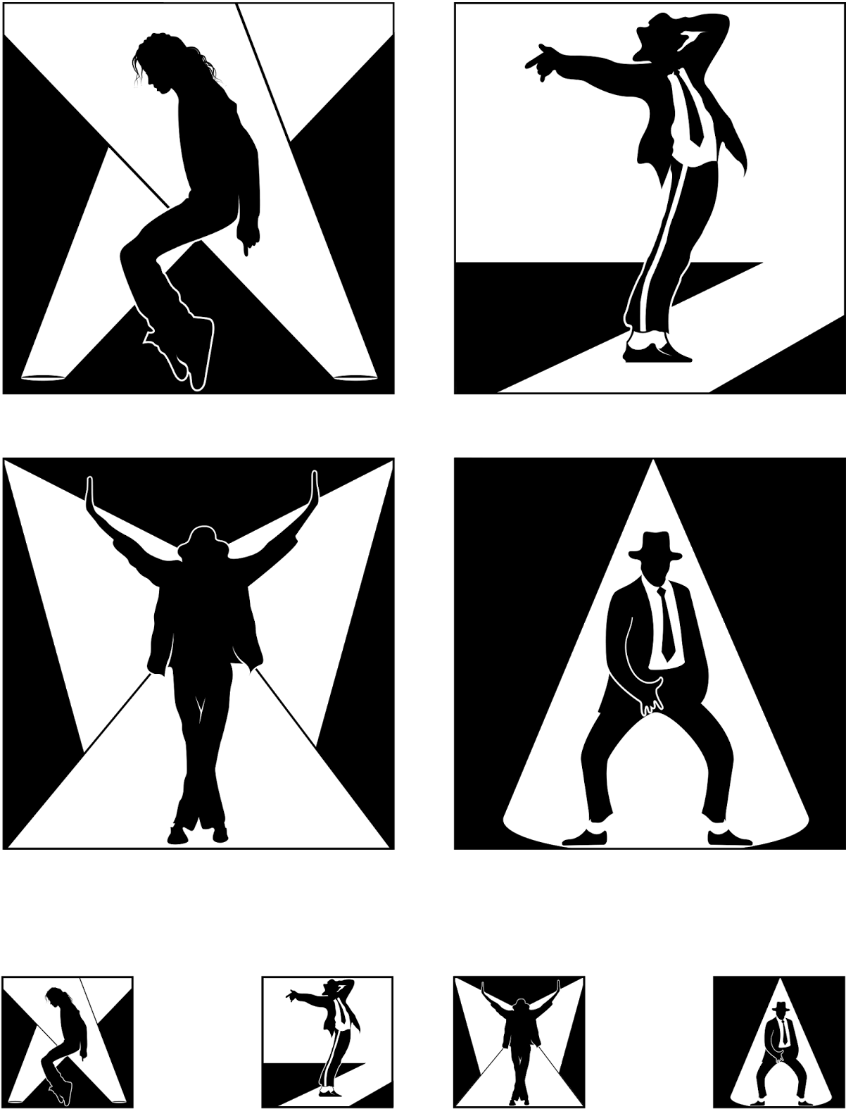 Here With Have Some Michael Jackson Icons Of Some Of - Graphic Design Clipart (1229x1600), Png Download