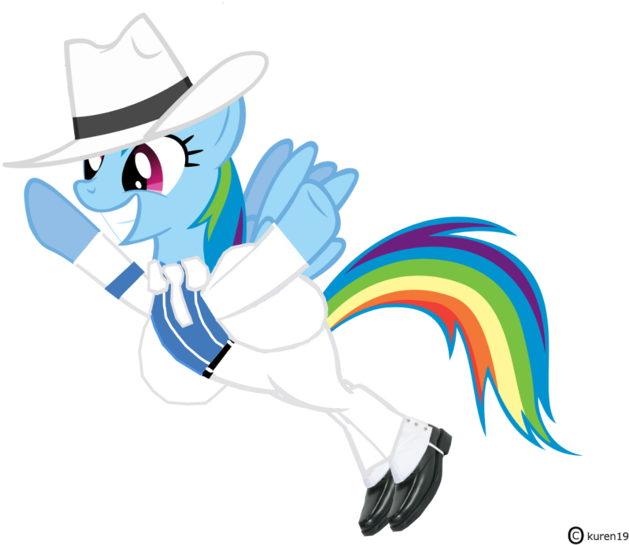 Kuren247, Michael Jackson, Rainbow Dash, Safe, Simple - Cartoon Clipart (629x545), Png Download