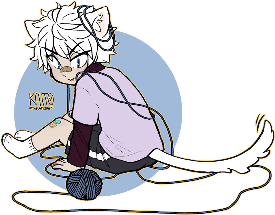 Cat Killua Yarn , Png Download - Killua Zoldyck Clipart (952x746), Png Download