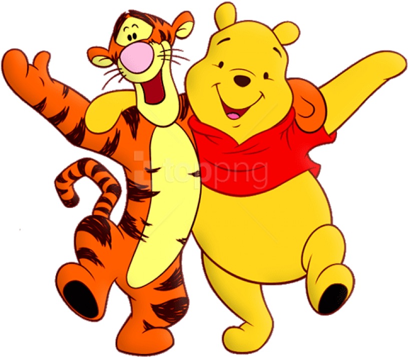 Free Png Download Winnie The Pooh And Tiger Cartoon - Disney Friends Clipart Transparent Png (850x743), Png Download