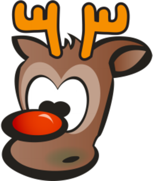 Download Rudolph Vector Face - Cartoon Reindeer Clipart - Large Size Png Image - PikPng