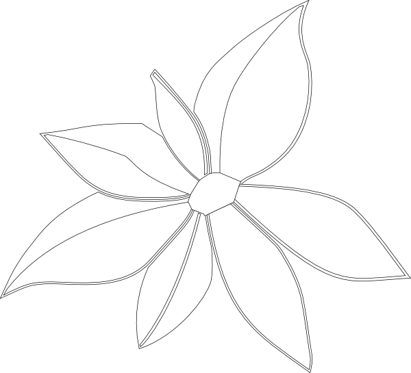 Flower Outline Imperfect Png - Jasmine Clipart (600x545), Png Download