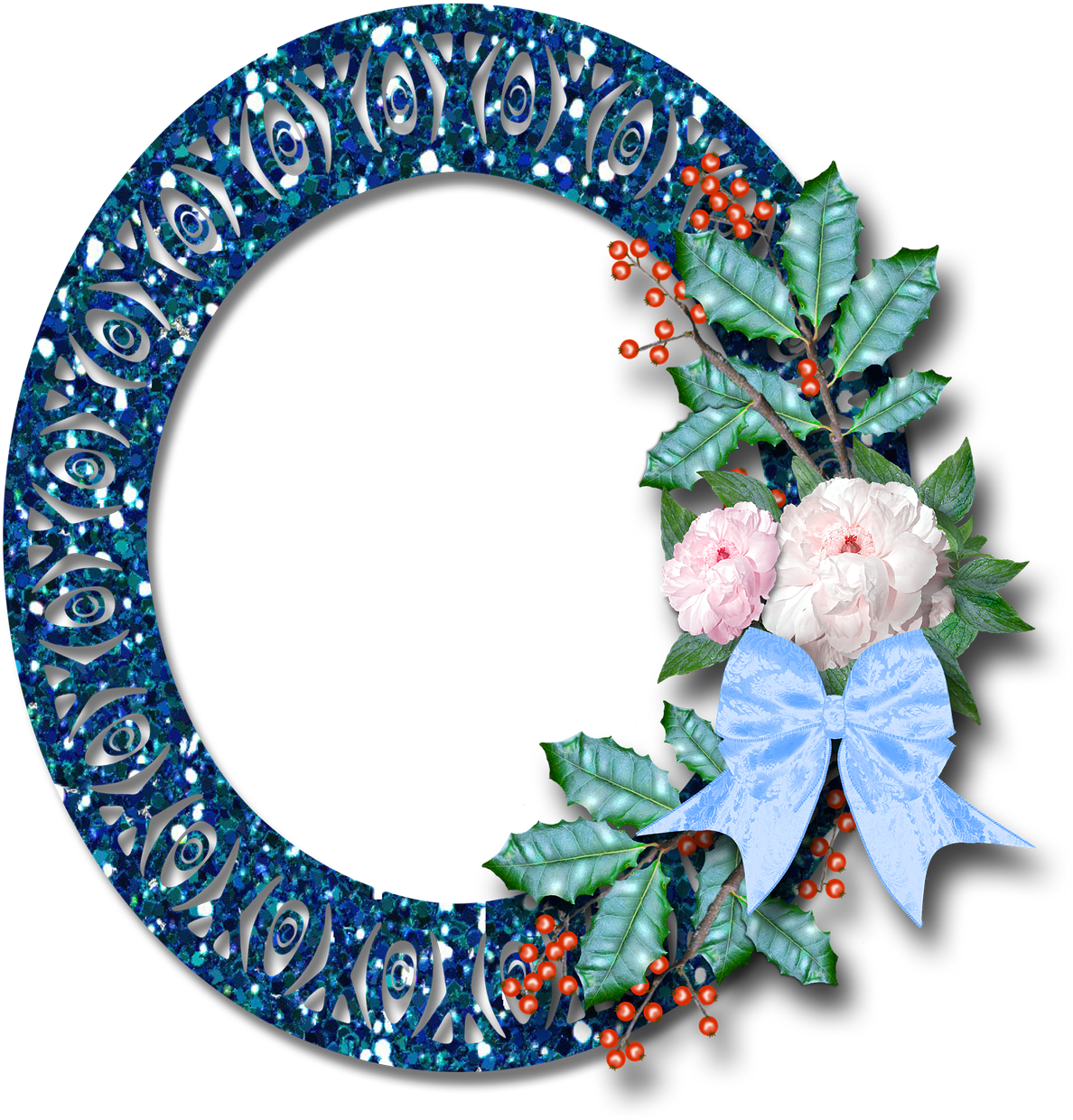 Scrapbook Frame Christmas Png Image - Floral Design Clipart (1280x1280), Png Download