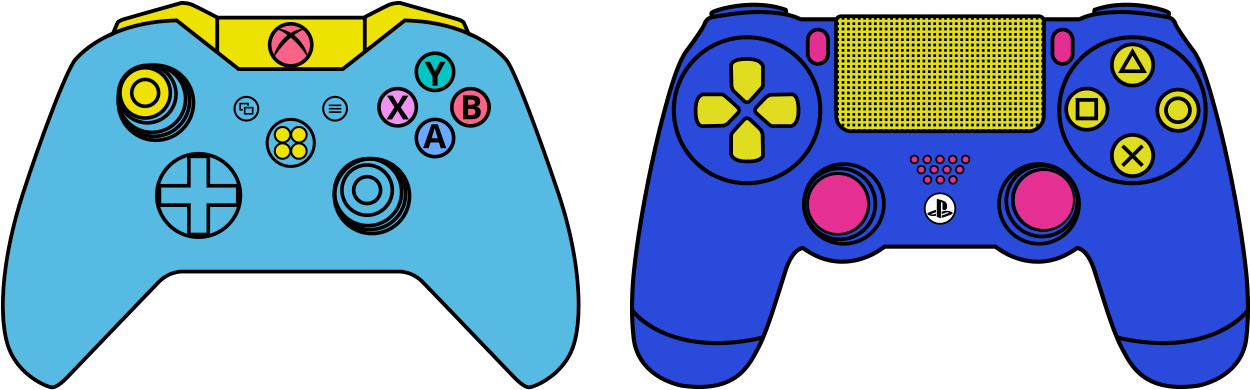 Game Controller Clip Art Png Transparent Png (1400x390), Png Download