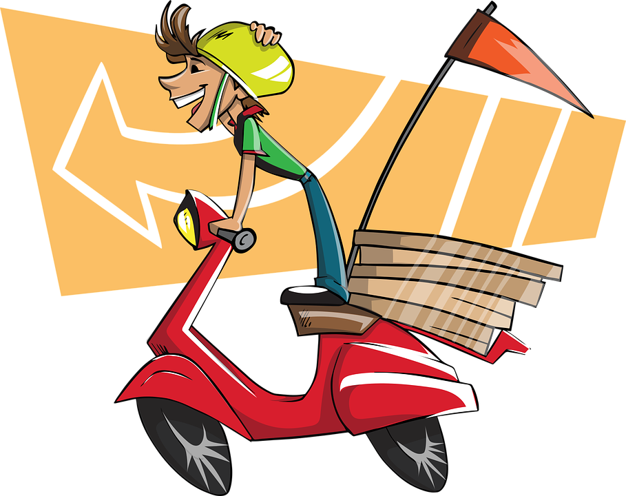 Delivery Guy Boy Man - Delivery Staff Clipart (909x720), Png Download