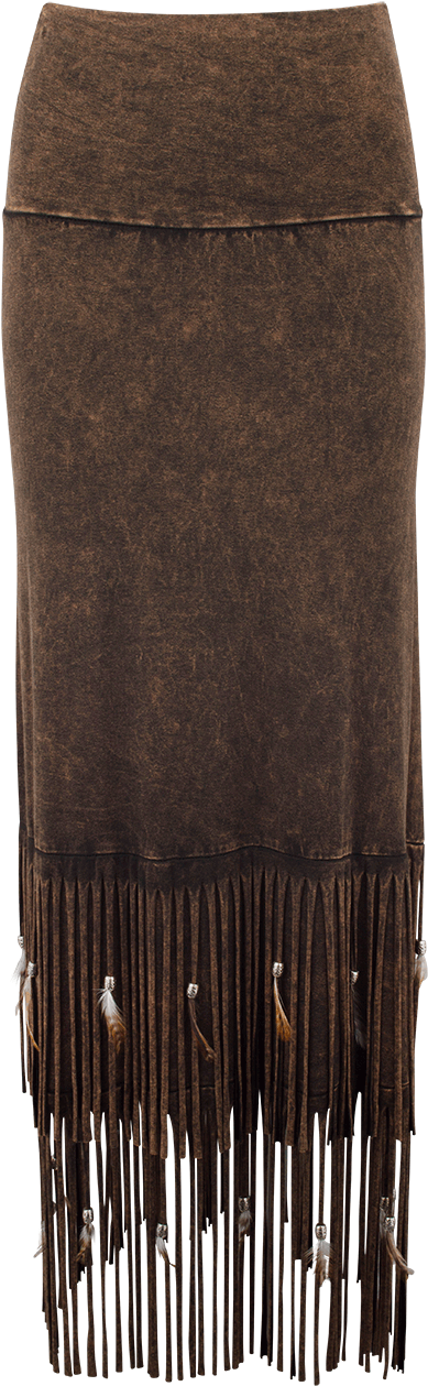 Pat Dahnke Double Fringe Long Skirt - Pencil Skirt Clipart (870x1280), Png Download