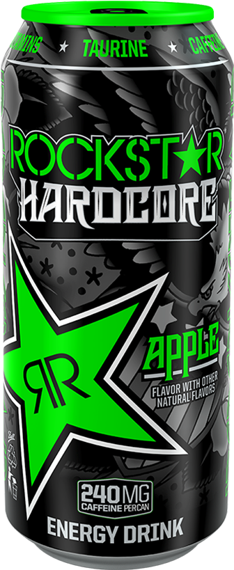 Rockstar Energy Drink Png - Rockstar Hardcore Apple Clipart (400x900), Png Download