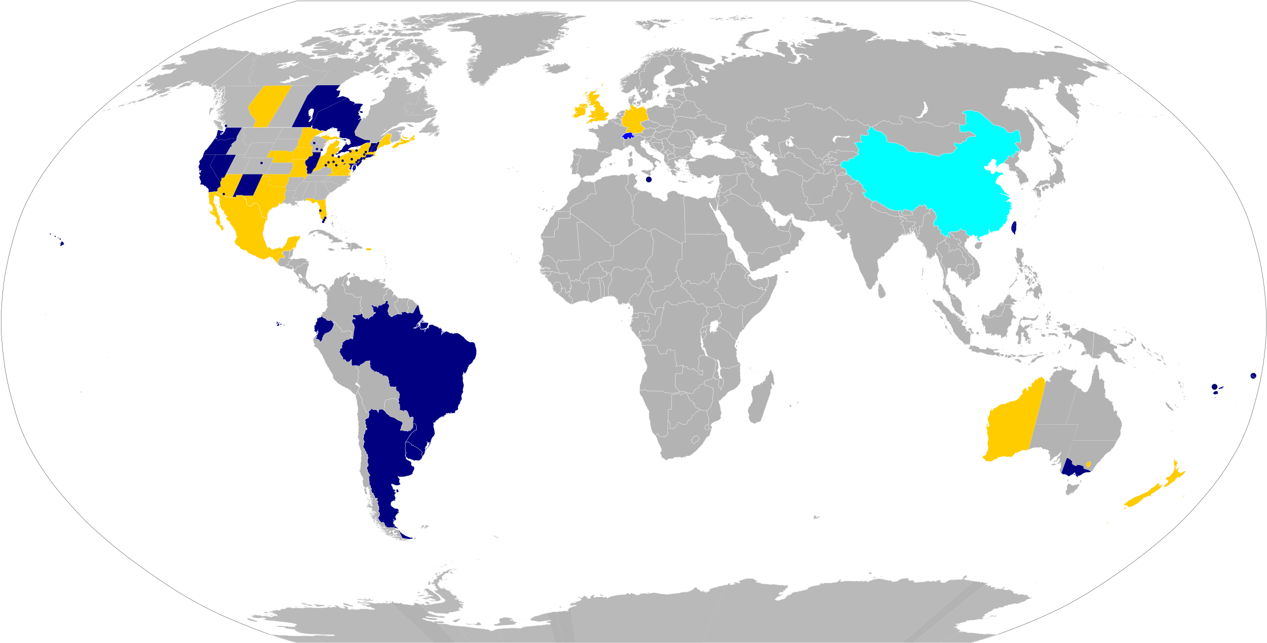 Countries Banning Conversion Therapy - Driving Direction World Map Clipart (2560x1314), Png Download