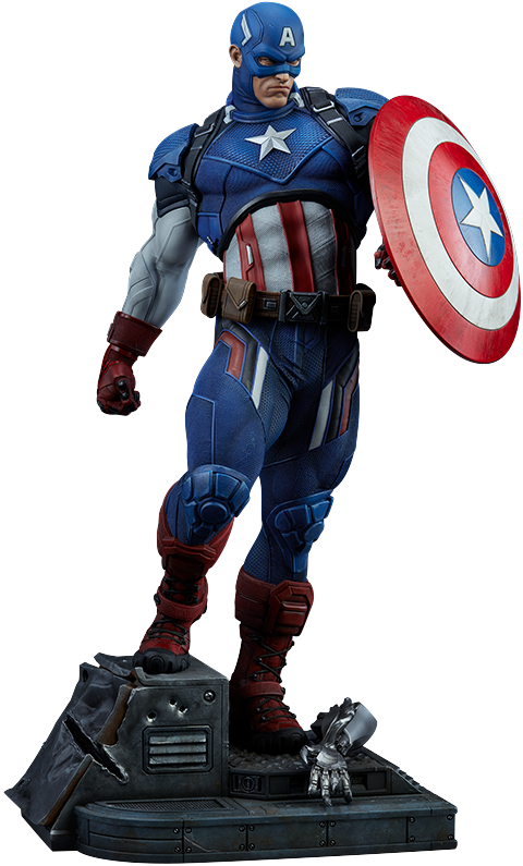 Captain America - Captain America Sideshow Statue Clipart (480x795), Png Download