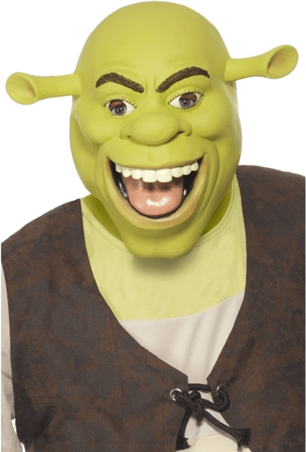 Shrek Latex Mask - Shrek Mask Clipart (600x951), Png Download