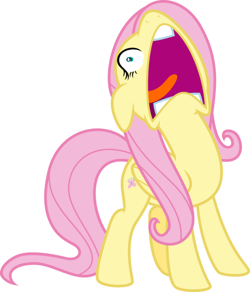 The By Aethon - Mlp Fluttershy Scream Clipart (827x966), Png Download