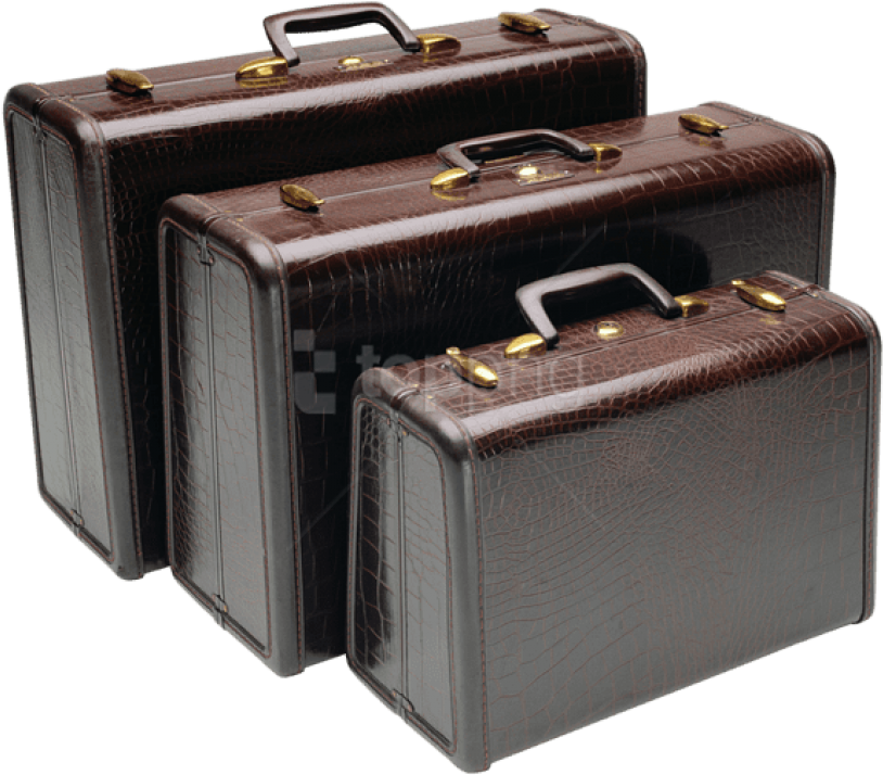 Free Png Download Leather Suitcasespicture Clipart - Briefcase Transparent Png (850x751), Png Download