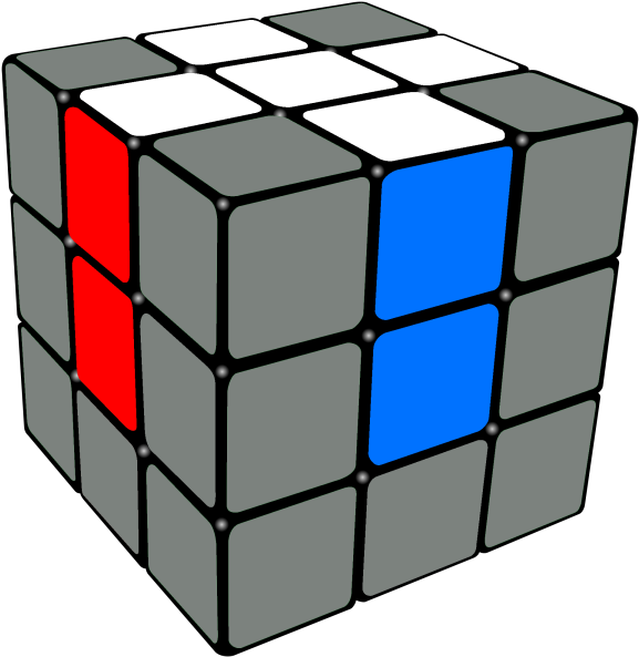 White Cross On The Rubix &nbsp - White Cross Rubik's Cube Clipart (577x593), Png Download