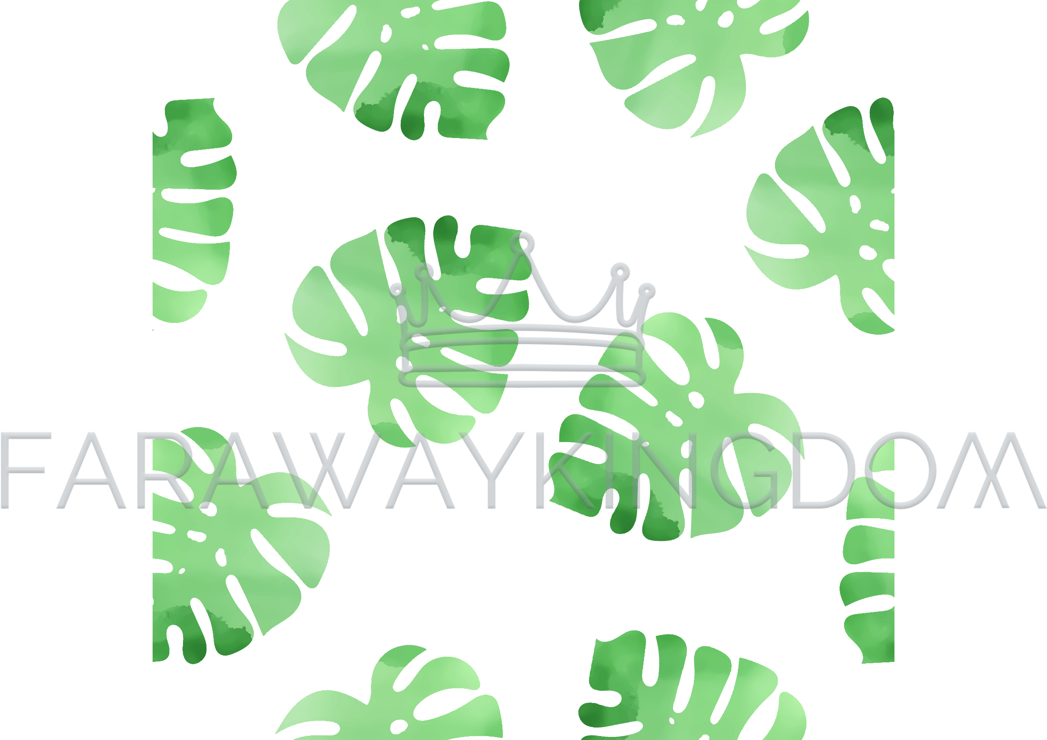 Monstera Watercolor Leaves Seamless Pattern Illustration - Vector Graphics Clipart (3508x2480), Png Download