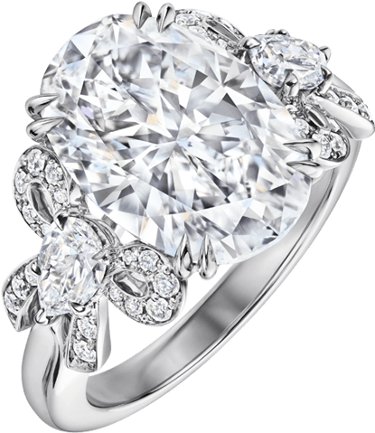 Oval Shaped Diamond Engagement Ring Harry Winston Png - Bridal Couture Harry Winston Clipart (1200x800), Png Download