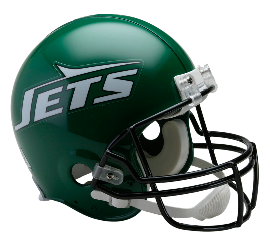 New York Jets Vsr4 Authentic Throwback Helmet - New York Jets New Helmet Clipart (900x812), Png Download