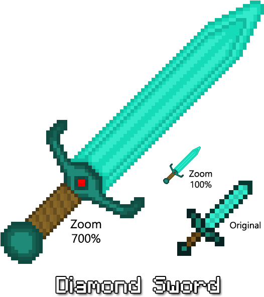 Zachary Parks - Épée En Diamant Pixel Art Clipart (600x641), Png Download