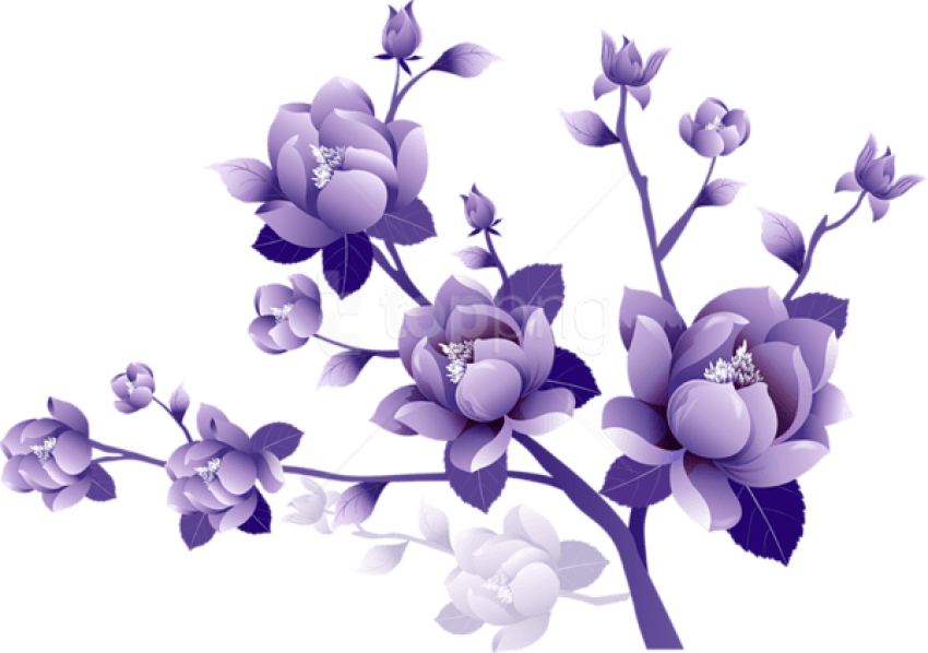 Free Png Download Painted Transparent Large Purple - Flower Clipart Transparent Background (850x598), Png Download