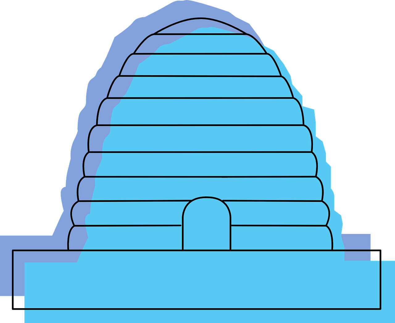 Home Blue Bee Insect Beehive Png Image Clipart (1280x1048), Png Download