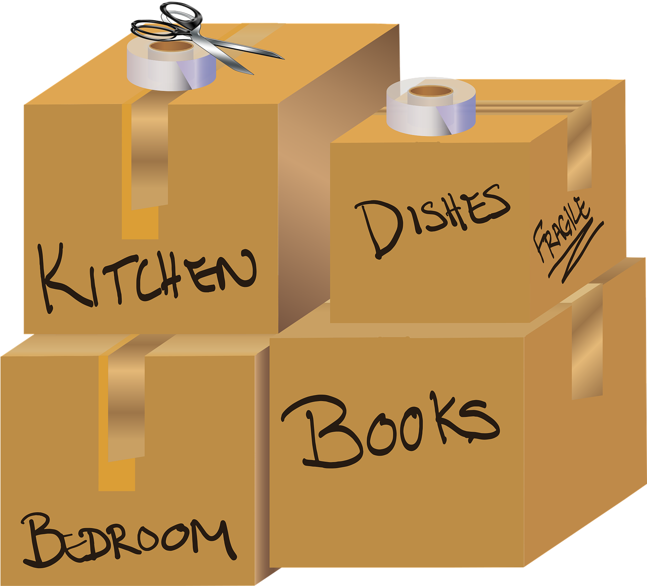 Moving Boxes Clipart (1280x1172), Png Download